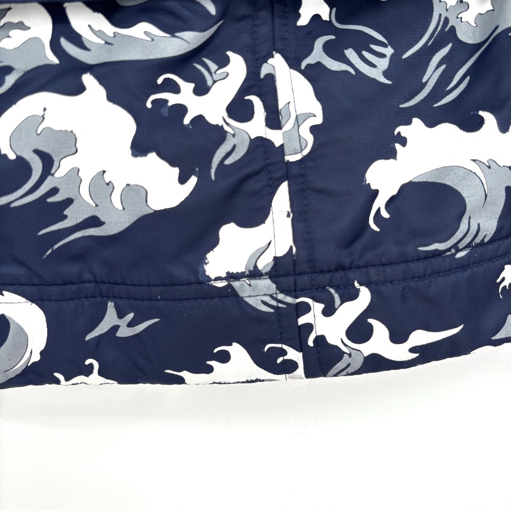 Farren Jean Andrea x Nyden H&M Mini Skirt Nylon Zip Belted Navy Wave Print S - Picture 8 of 10